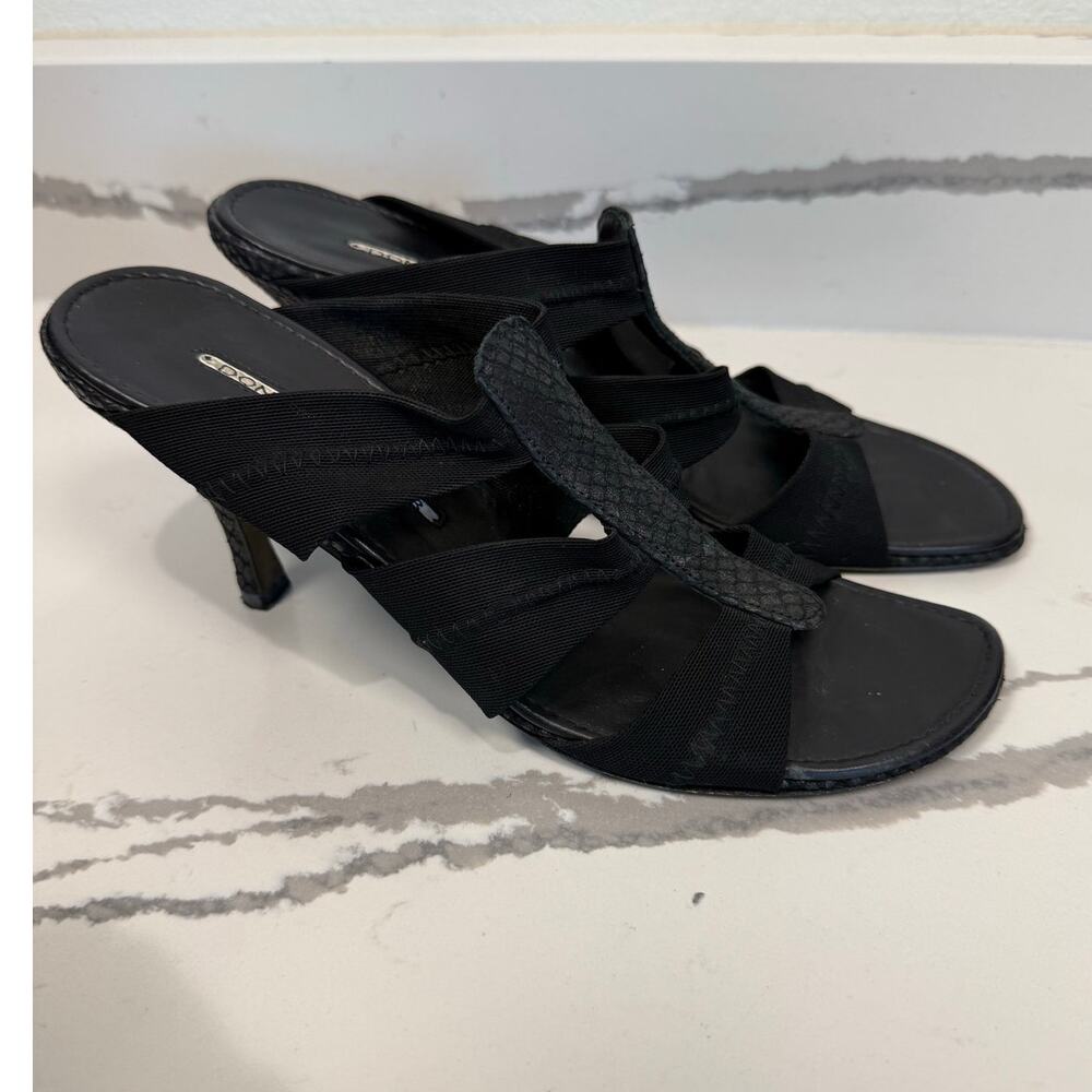 Donald J. Pliner Women's Stretch Strappy Patent‎ Leather Heels Shoes Size 8.5